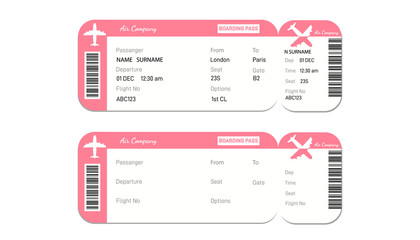 Airline boarding pass ticket