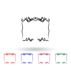 Decorativeframe and border multi color icon. Simple thin line, outline vector of frame icons for ui and ux, website or mobile application