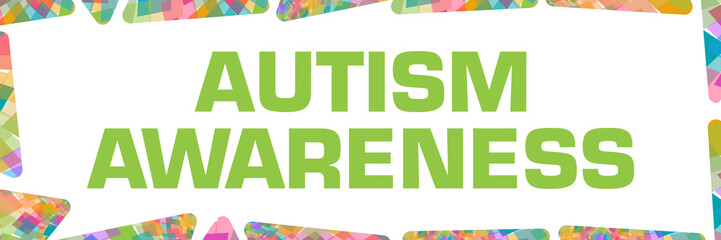 Autism Awareness Colorful Texture Border Horizontal 