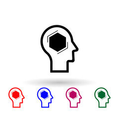Human mind, autism multi color icon. Simple thin line, outline vector of human mind icons for ui and ux, website or mobile application