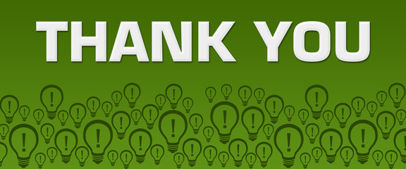 Thank You Green Background Bulbs Bottom Text 