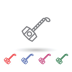 Mjolnir multi color icon. Simple thin line, outline vector of mythology icons for ui and ux, website or mobile application