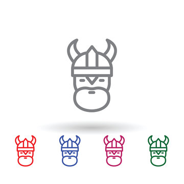 Viking multi color icon. Simple thin line, outline vector of mythology icons for ui and ux, website or mobile application