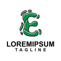 Colorful Abstract Letter E Logo Design with outline