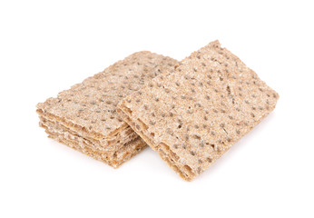 pile of oatmeal cracker on white background
