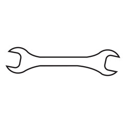 Wrench Icon Simple Glyph, Spanner and Repair, Maintenance Sign