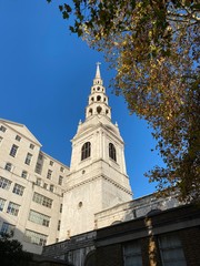 Fototapeta na wymiar St Bride’s Church spire, London
