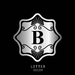  Silver letter B logo icon Luxury letter