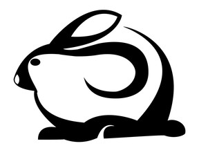 simple rabbit vector logo design