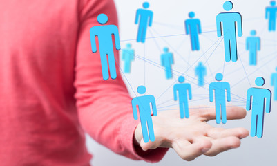 communication network  digital workforce 3d