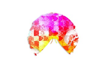 抽象的な富士山と日の出