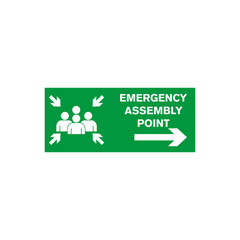 assembly point sign vector design template