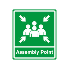 assembly point sign vector design template