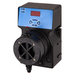 AC black plastic diaphragm pump isolated on white background.