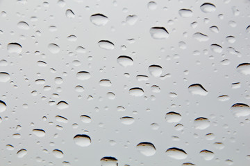 Water droplets and the color of raindrops in the rainy season