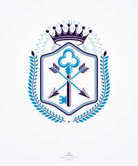 Heraldic signs vector vintage elements.