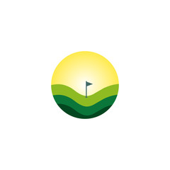 Golf club icon logo design vector template