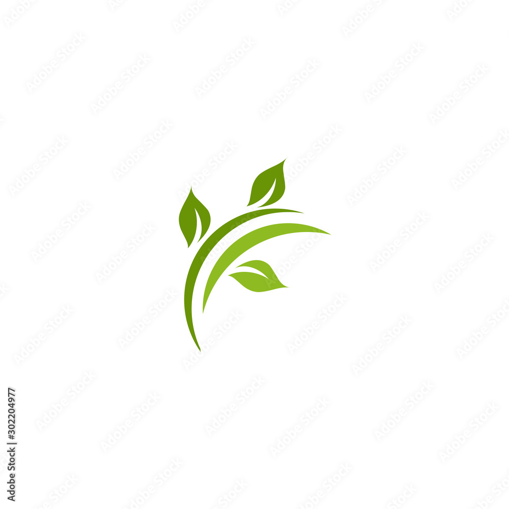 Poster Leaf icon logo design vector template