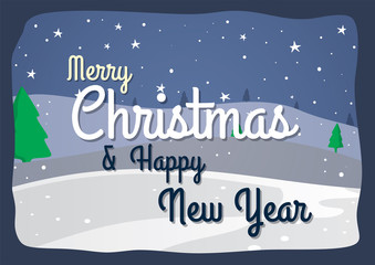 Fototapeta premium Christmas card with winter view in the background