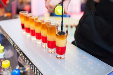 Alcohol cocktail at a party. Drink party.