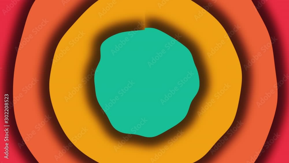 Poster computer generated a modern background from colored wavy circles. 3d rendering of abstract shapes
