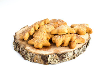 Christmas cookie isolated on a white background. Element of Christmas and New Year composition.