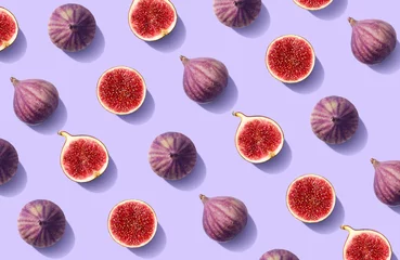 Poster Colorful fruit pattern of fresh figs © baibaz
