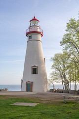 Fototapeta na wymiar Marblehead lighthouse on Lake Erie in Ohio, USA