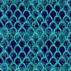 Fish scale  glitter snake skin sparkling seamless pattern