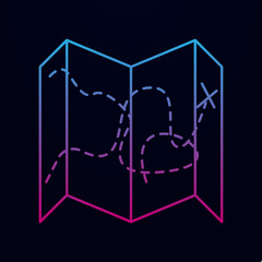 Expanded map nolan icon. Simple thin line, outline vector of camping icons for ui and ux, website or mobile application