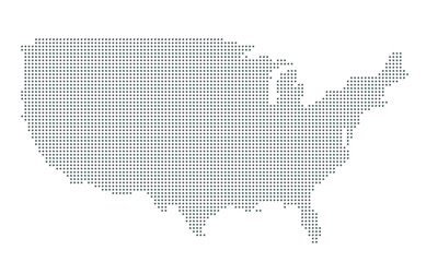 USA map vector dotted, isolated background.