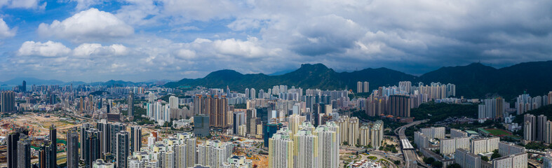 Obraz premium Top view of Hong Kong city
