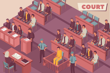 Justice Room Isometric Background