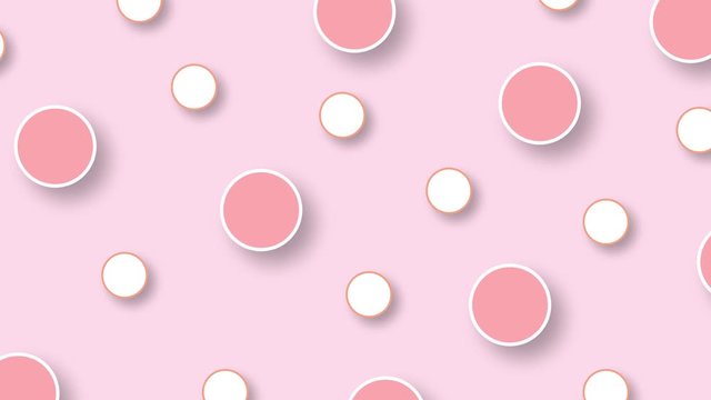 Abstract pattern polka Circle background with moving shapes. modern animation. 4k video