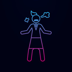 Angry business lady nolan icon. Simple thin line, outline vector of businesswoman feeling and emonations icons for ui and ux, website or mobile application