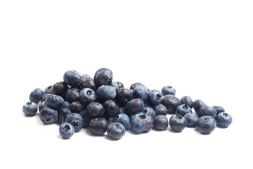 Blueberries isolated on white background.