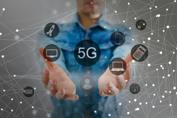 5G mobile technology concept - high internet speed