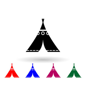 Wigwam multi color icon. Simple glyph, flat vector of wild west material icons for ui and ux, website or mobile application
