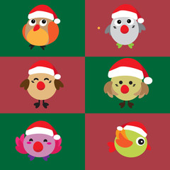 Cartoon cute Christmas bird