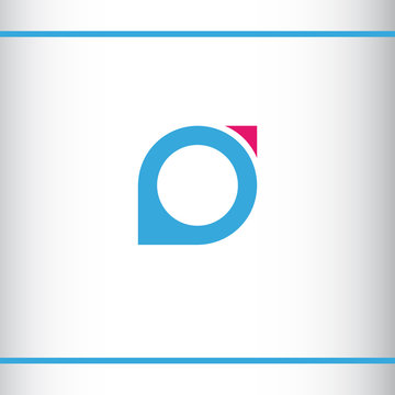 Abstrat minimal bird logo. Blue and pink color. Multimedia logo. Logo design template