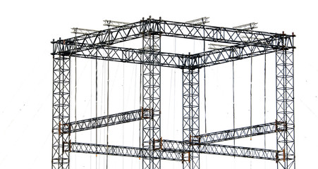 Large metal construction isolated on white background