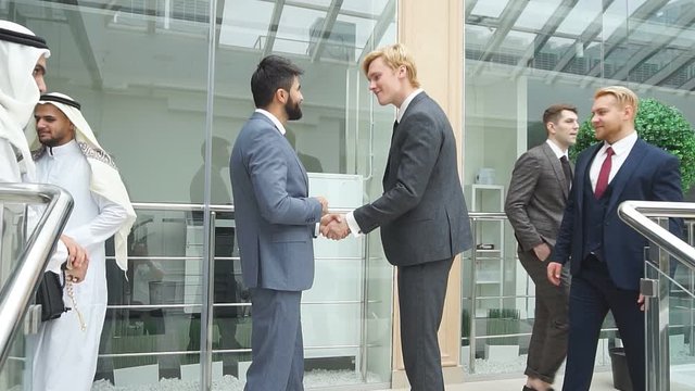 Positively finished deal between caucasians and sheikhs