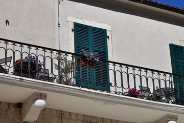 A fragment of historical architecture in Old Town Kotor, Montenegro