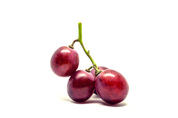Ripe purple grape group Sweet fruit. isolated on white.