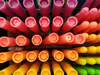 Close-up of colour pens