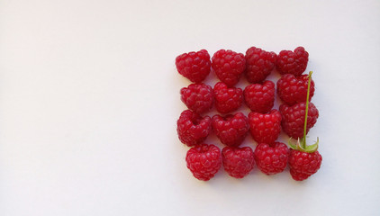 Raspberries On White Background