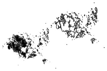 Aland Islands Region (Republic of Finland) map vector illustration, scribble sketch Aland map