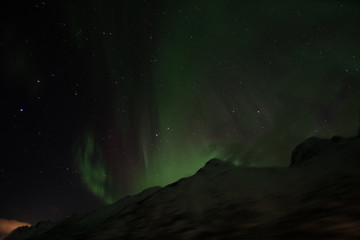 Fototapeta na wymiar Northern Europe Norway Northern lights aurora