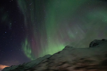 Fototapeta na wymiar Northern Europe Norway Northern lights aurora