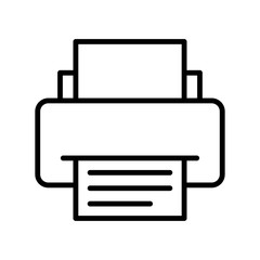 Printer icon line vector design template on white background